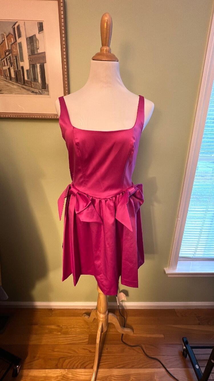 Bayer Fuchsia Satin Dress 8 LoveShackFancy NWT Barbiecore